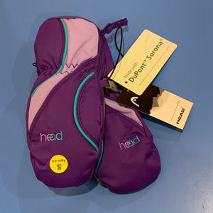 New Head-Junior Ski Mittens-Purple-Size S(Age 4-6)